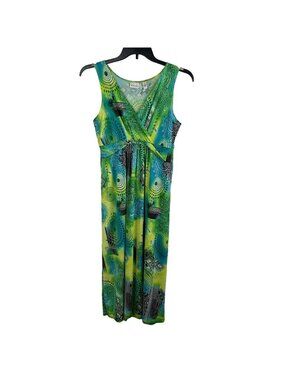 Kim Rogers Women Sleeveless V-Neck Print Dress Size PM